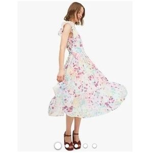 Kate Spade NWT size-12  Painted Petals Burnout Flutter sleeve Dress.
